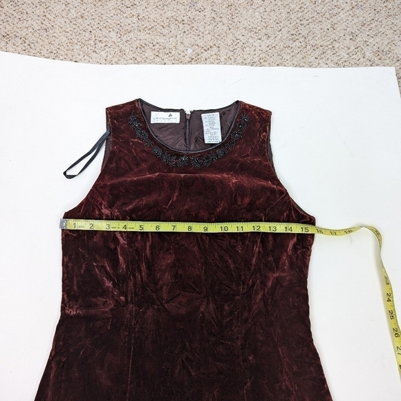 Liz Claiborne Velvet Scoop Neck Y2K Vintage Sheath Mini Dress - Picture 6 of 7